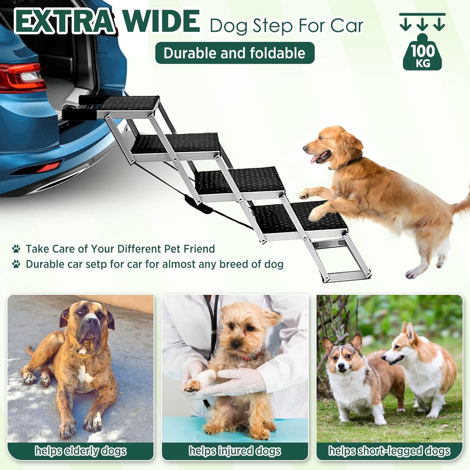 Extra Breite Hundetreppe für Autos - Einfach für große Hunde! 🐕🚗