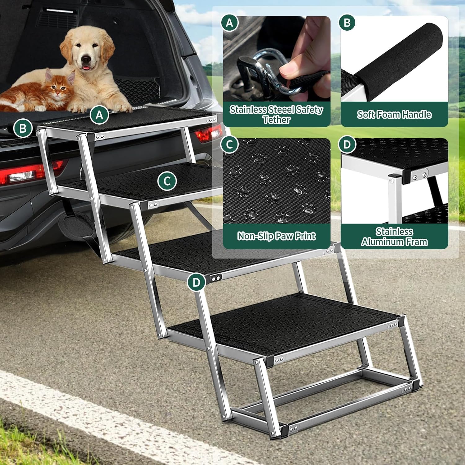 Extra Breite Hundetreppe für Autos - Einfach für große Hunde! 🐕🚗